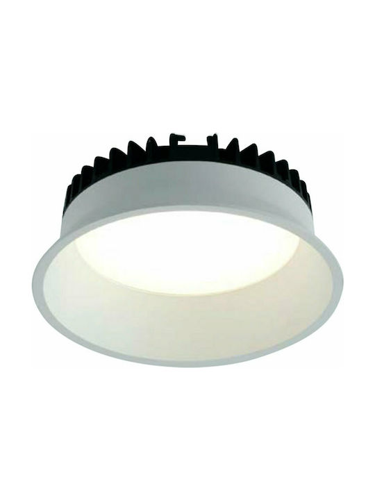 Fan Europe Xantomr220 Spot Rotund Metalic De Tavan Cu LED Încorporat Și Lumină Alb Natural Alb 22x22cm