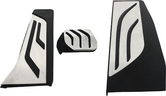 Auto Gs Car Pedal Set for Bmw Series 1 / Series 2 / Series 3 / Series 4 Aluminum Silver 3pcs