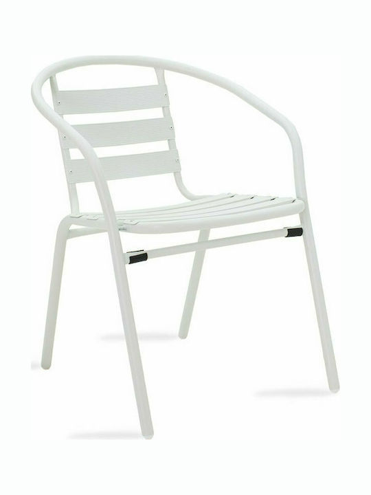 Καρέκλα Εξωτερικού Χώρου Μεταλλική Tade Λευκό 54x58x73εκ.