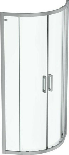 Ideal Standard Connect 2 Kabine für Dusche Halbkreisförmig mit Schieben Tür 77x77x195.5cm Chrom