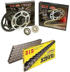 DID Chain & Sprocket Kit (16-43-525VX) for Yamaha TDM 850 99'-01'