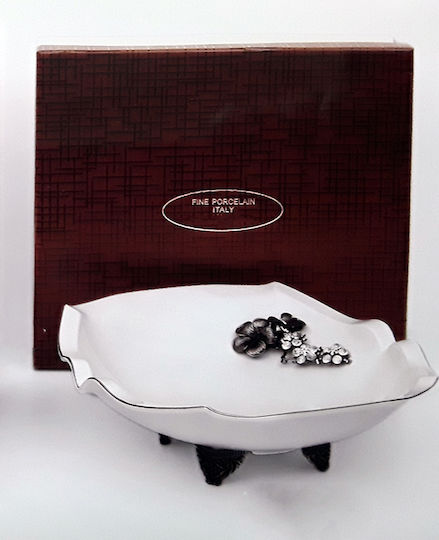 Karvounis Vintage Porcelain Decorative Platter White 32x28cm
