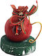 Kapadakis Wood Art Handmade Tabletop Lucky Charm Pomegranate Red made of Wood 6x6cm 1pcs