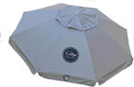 Campo Retro Beach Umbrella Silver/Capri Diameter 1.90m with UV Protection and Air Vent Blue
