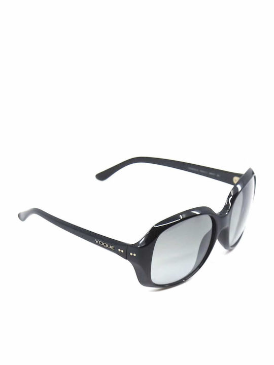 Vogue Women's Sunglasses with Black Horn-Rimmed Frame and Grey Gradient Lenses VO2572 W44/11
