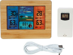 190-081 Wireless Digital Weather Station Tabletop Brown