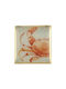 Atmosphera Krabbe Dekorative Platte Platz Glas Orange 1Stück 10x10cm