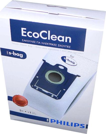 Eco Clean 90.80.12.88 Vacuum Cleaner Bags 5pcs Compatible with Vacuum Cleaner Philips