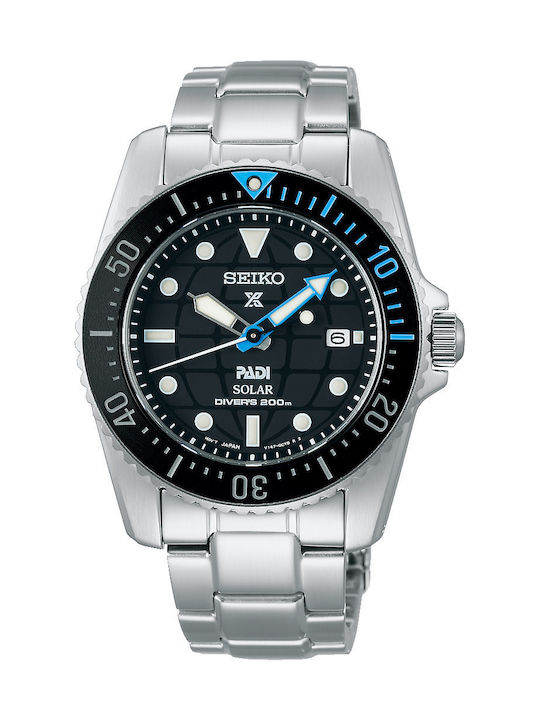 Seiko Prospex Padi Herrenuhr 38.5mm Solar mit Silber Metallarmband