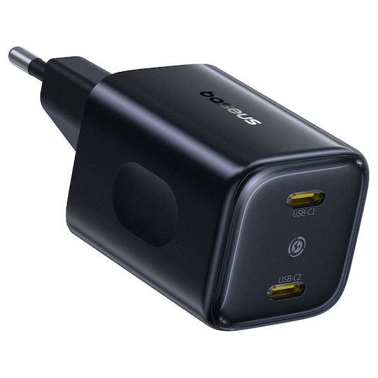 Baseus Baseus Kabeloser 2 USB-C Ausgangsanschlüsse 45W Schwarz