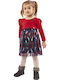 Evita Kids Dress Tulle Long Sleeve Red