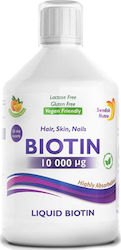 Swedish Nutra Biotin Vitamina pentru Părul, Pielea & Unghiile 10000mcg Portocaliu 500ml