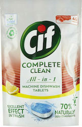 Cif Complete Clean All in 1 46 Κάψουλες Πλυντηρίου Πιάτων Οικολογικές με Άρωμα Λεμόνι