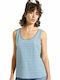 Superdry Orange Label Classic Women's Summer Blouse Cotton Sleeveless Striped Blue Bottle Marl