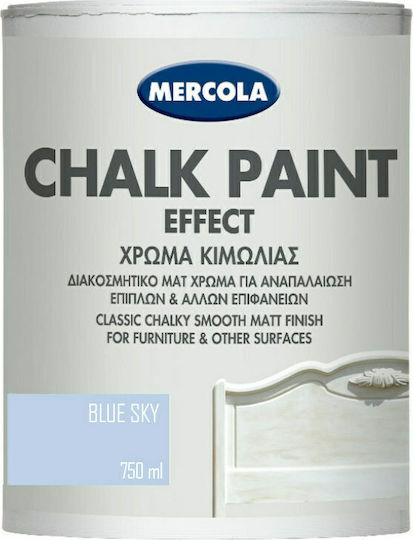 Mercola Chalk Paint Effect Χρώμα Κιμωλίας Blue Sky 750ml 3590