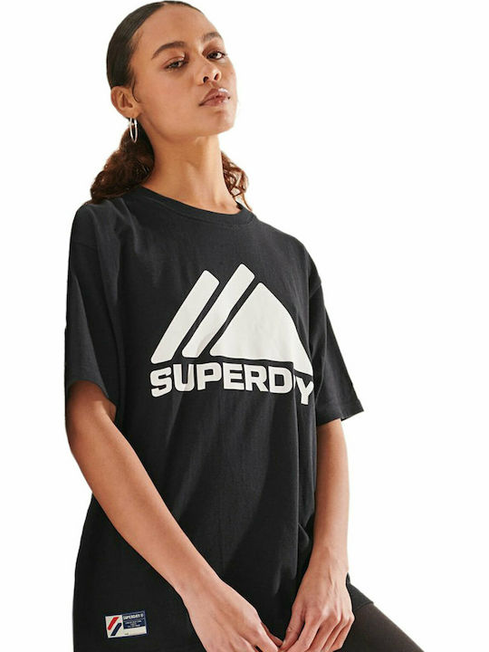 Superdry Mountain Sport Γυναικείο Αθλητικό T-shirt Μαύρο