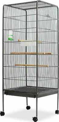 vidaXL Cage Bird Κλουβί Πουλιών Μαύρο 54x54x146εκ. Ατσάλινο 54x54x146cm