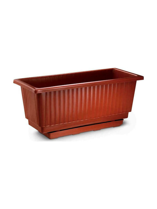 Plastona Ionian 136 Planter Box 86x31cm in Orange Color 10.04.0136Ε