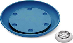 Plastona 930 Round Plate Pot Wheeled Aegean Blue 30x30cm