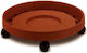 Atmosphera 115 Round Plate Pot Wheeled Orange 35x35cm