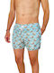 Coconut Men's Swimwear Shorts Light Blue with Patterns
