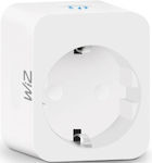 WiZ Smart Plug Μονή Εξωτερική Πρίζα Ρεύματος Wi-Fi με Διακόπτη Λευκή