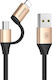 Baseus Yiven Braided USB to Lightning / micro USB Cable 2A Χρυσό 1m CAMLYW-1V