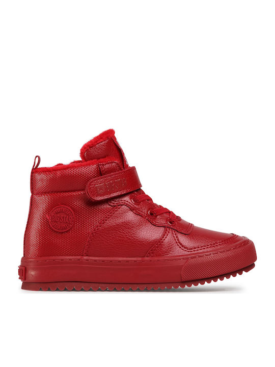 Big Star Kids Sneakers High with Scratch Red