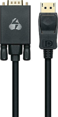 Powertech Cable DisplayPort male - VGA male 1.8m Black (CAB-DP056)