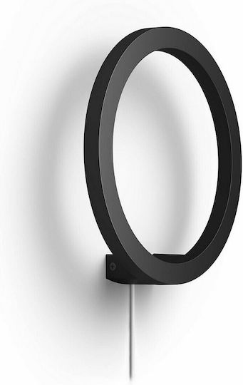 Philips Sana Modern Lamp Wall with Integrated LED RGB Black 25.5cm