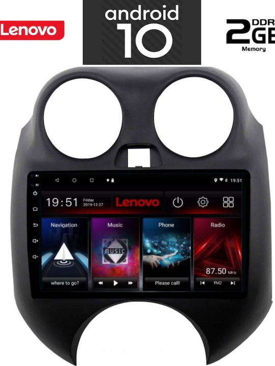 Lenovo Sistem Audio Auto pentru Nissan Micra 2010-2014 (Bluetooth/USB/AUX/WiFi/GPS/Partitură) cu Ecran Tactil 9" IQ-AN X6861_GPS