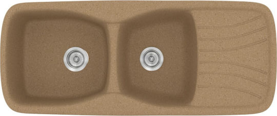Sanitec Classic Drop-In Мивка от Синтетичен Гранит Ш120xД51см Келтски камък