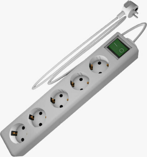 Elvhx 3345.1,5 Power Strip 5 Positions with Switch and Cable 1.5m