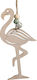 Christening Favor with Decorative Item Κρεμαστό Flamingo made of Wood 48pcs