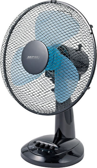 MPM Tischgerät Ventilator 40W Lüfterdurchmesser 34,5cm Schwarze