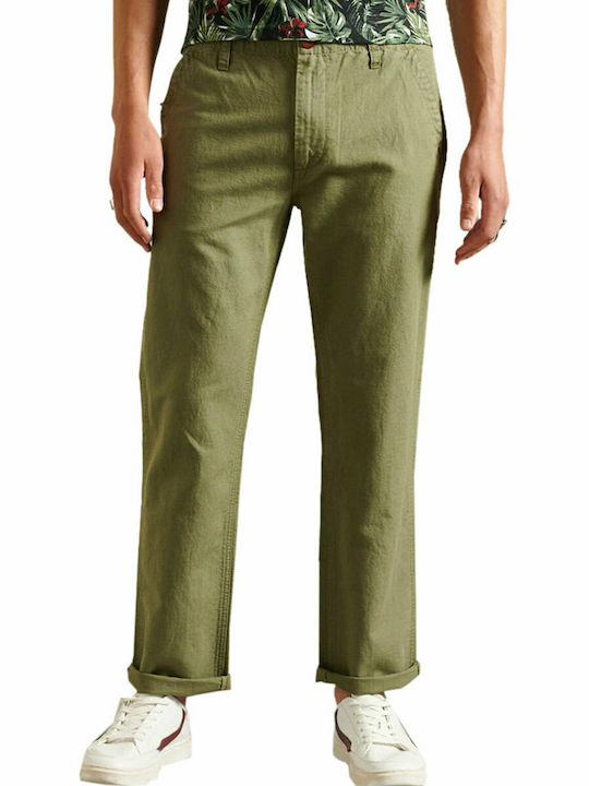 Superdry Men's Trousers in Straight Line Green