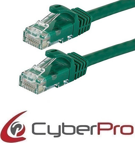 CyberPro U/UTP Cat.6 (Gigabit) Καλώδιο Δικτύου Ethernet 1m Πράσινο