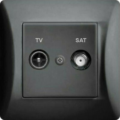 Lineme TV & Satellite Terminal Antenna Socket Black 50-00138-2