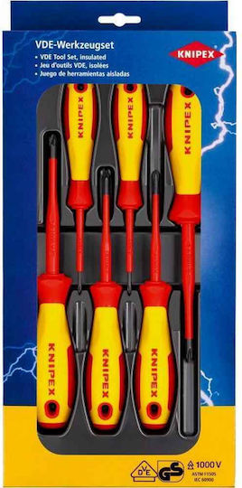 Knipex Set 6 Electrician VDE 1000V Screwdrivers with 6 Interchangeable Tips