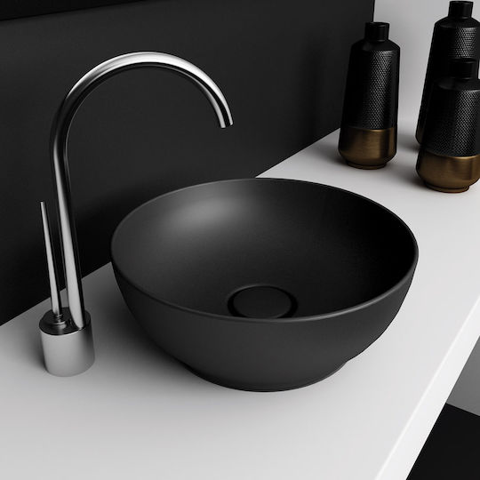 Olympia Trend Round Επικαθήμενος Νιπτήρας Πορσελάνης 38x38x14.4cm Olympia Trend Round Επικαθήμενος Νιπτήρας Πορσελάνης 38x38x14.4cm