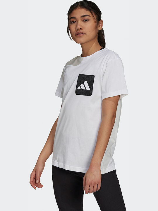 adidas Lace Camo Damen T-Shirt Weiß