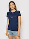 Guess Women's Short Sleeve Sport Blouse Navy Μπλε