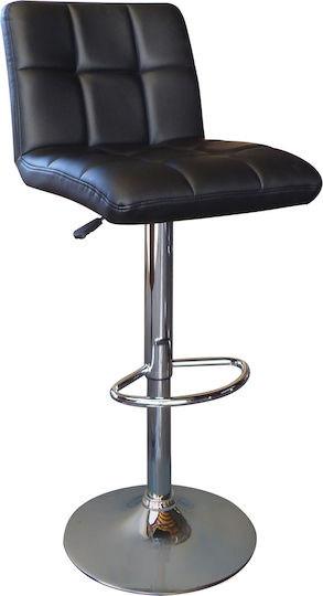 Hocker Bar Lino mit Rückenlehne & Höhenverstellbar Chrome / Black 44x50x83-113cm