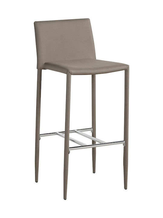 Stool Bar with Backrest Upholstered with Fabric Regina Cappuccino 4pcs 41x49x100cm