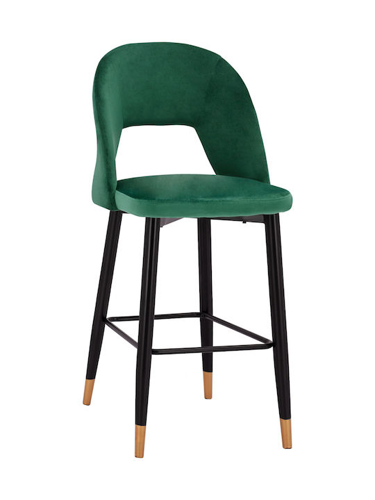 Stool Bar with Backrest Upholstered with Velvet Harper Cypress 2pcs 50x51x111cm