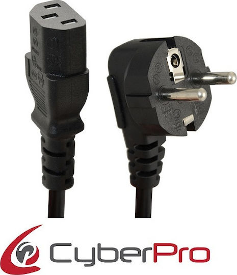CyberPro Schuko - IEC C13 Cable 1.5m Μαύρο CP-PS015