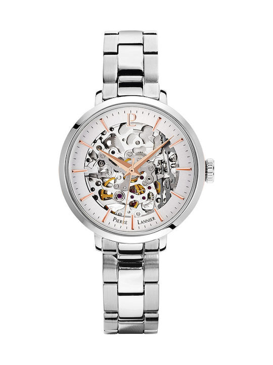 Pierre Lannier Watch Automatic with Silver Metal Bracelet