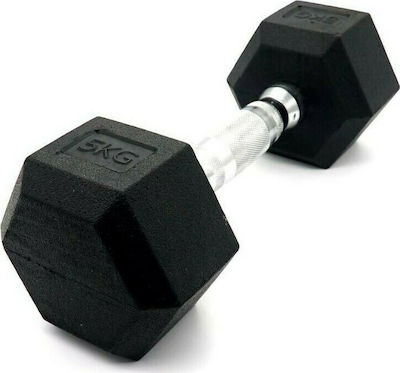 Rubber Hexagon Dumbbell 1 x 5kg