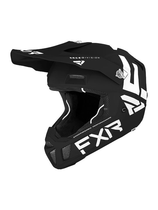 FXR Racing Clutch CX 21 Motocross Helmet 1250gr Black/White 210617-1001-16