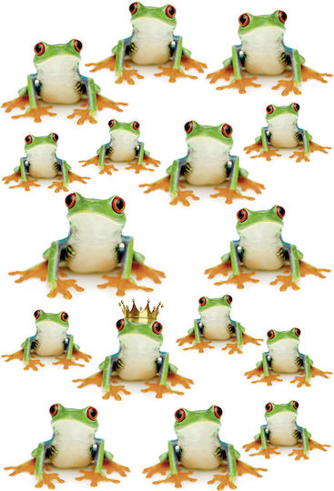 Autocolant Decorativ Perete Frogs 16buc 23x34buc Kleine Wolke